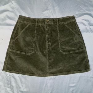 American Eagle corduroy skirt, olive green, size 16
